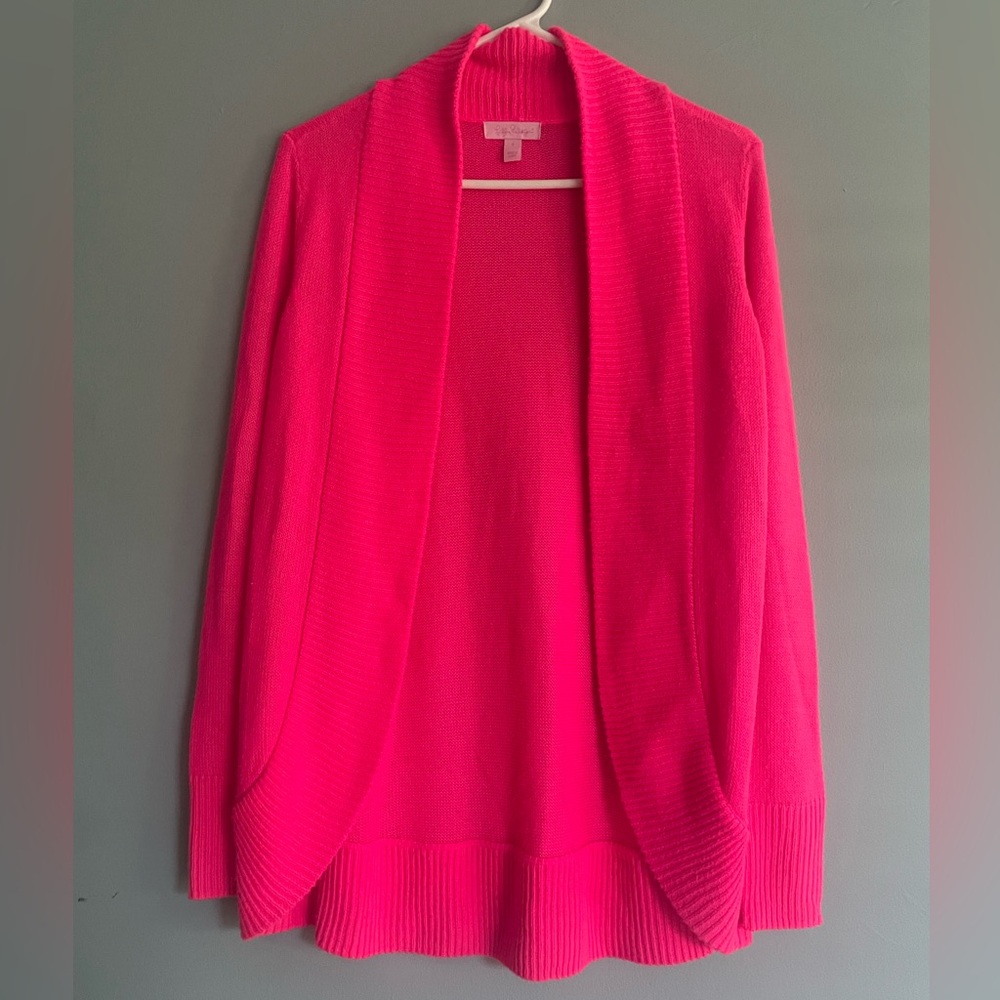 Lilly Pulitzer Pink Open Cardigan Sweater size Small